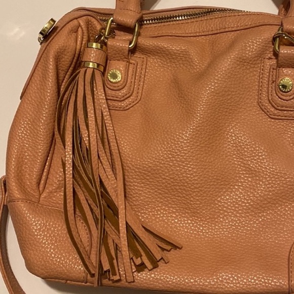 Steve Madden Soft Pink Chain Gold-Tone Combo Shoulder Strap Optional Tassel Zip - Picture 3 of 6